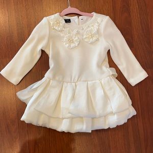 Biscotti Kate Mack white ivory bubble dress with flowers